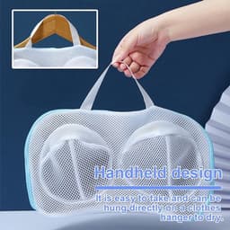3 stuks - 20*34 cm - BH-waszakje - waszak - met kunststof steun - waszak van netstof - herbruikbare - ondergoed wasnet voor dames - BH-beschermer voor wasmachine - met rits - voor wasmachine - huishoudelijke artikelen - kledingbescherming - blauw — thumbnail 5