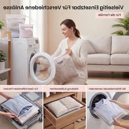 Set van 6 Grote Wasnetten voor de Wasmachine, Diverse Maten, Ideaal voor Fijne Was, Ondergoed, Sokken en Kleding met Rits — thumbnail 3