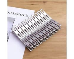 Oneay 20 roestvrijstalen wasknijpers, die gebruikt kunnen worden om kleding, sokken, voedselverpakkingen, enz. vast te klemmen.