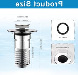 Verwijderbare wastafelkappen, duurzame filters voor badkamer en keuken, insectenbescherming en geurfilter, set van 2 — thumbnail 5