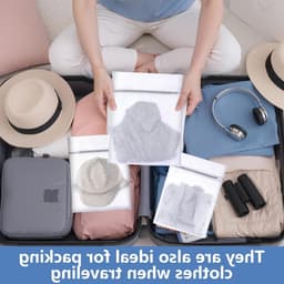 Set van 8 waszakken voor de wasmachine – Fijne wasnetten 30x20cm & 30x40cm – Herbruikbare beschermende waszakken voor lingerie, sokken en babykleding — thumbnail 5