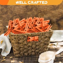 Gekleurde Wasknijpers - Houten Clips - Kleding Drogen - Stevig Massief Hout - 100 Stuks - Oranje — thumbnail 2