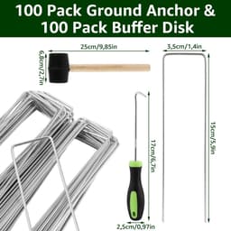 MTTProducts - Grondankers - U-vormige Pegs - Anti-Roest - 150 x 35 mm - Tuin en Tent - 100 Stuks - Inclusief Buffer Discs — thumbnail 5