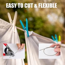 Waslijn met staalkern - Wasdraad touw - Kleding drogen - Extra sterk belastbaar - 30 meter - Grijs — thumbnail 3