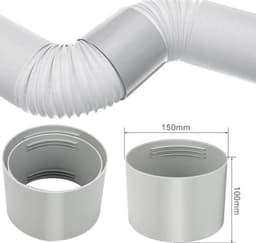 Afvoerslang met adapter - Flexibele buis - Airco ventilatie - 360 graden buigbaar - 150 mm x 15 m - Zwart — thumbnail 4
