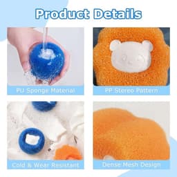 Dailygoods- Opvangballen 20 Stuks - Herbruikbare Wasballen - Dierenharen Verzamelen - Zachte Spons - Ruimtebesparend - Eenvoudig in Gebruik — thumbnail 4