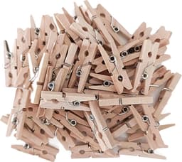 Mini Houten Knijpers - Kleine Houtklemmen - Knutselen en Decoreren - Natuurlijke Houtkleur - 50 Stuks - Assorti — thumbnail 1