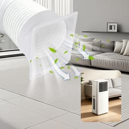 Dailygoods - Airconditioning - Draagbare airconditioning - Vierkant naar rond - Rood - Afvoerslang - Geschikt voor wasdroger - 150 mm — thumbnail 3