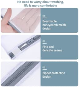 Dailygoods- Waszak 4-delig - Wasnet met Ritssluiting - Klein/Formaat - 30 x 40 cm/20 x 30 cm - Bescherming Gevoelig Wasgoed - Ideaal voor Ondergoed/Sokken — thumbnail 3