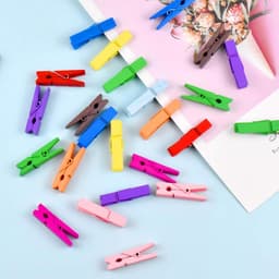 Kleine Wasknijpers - Houten Clips - Decoratie Ophangen - Natuurlijk Hout - 100 Stuks - Kleurrijk — thumbnail 5