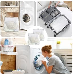 Dailygoods - Set van 2 Grote Herbruikbare Netwaszakken, 50 x 60 cm — thumbnail 2