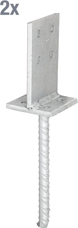 T-paaldrager - Paalhouder beton - Houten constructies verankeren - Thermisch verzinkt staal - 130x80mm brug 200mm anker — thumbnail 5