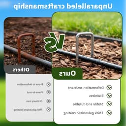 U-vormige grondankers met onderlegringen voor onkruidvlies, verzinkt staal, 150 x 30 x 3 mm, ideaal voor tuinbevestiging en tenten, 200 stuks — thumbnail 4