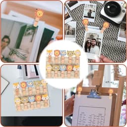 100 Stuks Houten Wasknijpers met Bosdieren Design voor Foto's, Knutselen en Decoratie, Mini Fotoclips van Natuurlijk Hout, 3,50 x 2,00 x 0,50 cm — thumbnail 3
