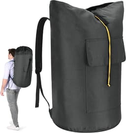 Grote Waterdichte Waszak XXL 115L met 2 Gevoerde Schouderbanden en Opvouwbaar Ontwerp voor Kleding en Vuile Was — thumbnail 1
