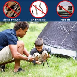 Versterking voor tentpalen met grondankers, zware metalen pinnen met scherpe punt voor tuin, camping en schuilplaatsen - 30 cm lang — thumbnail 4
