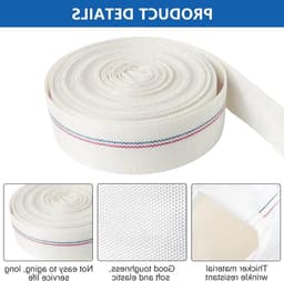 Flexibele stofslang 1 1/4 inch, 32 mm, 10 m platte slang met 4 roestvrijstalen klemmen en aansluiting, ideaal voor industriële en agrarische toepassingen, waterafvoer en irrigatie — thumbnail 2