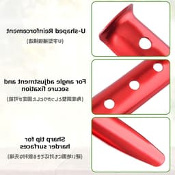 Zware metalen tentpennen voor kamperen, 12-8 inch met haak, geschikt voor harde grond en rotsachtige ondergronden — thumbnail 3