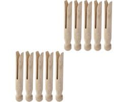 Houten wasknijpers - Ouderwetse klemmen - Wassen buiten - Gemakkelijk vast te pakken - 95 mm lengte - Natuurlijk hout