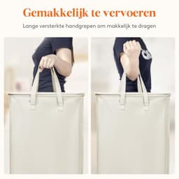 2x Slanke Wasmand met Deksel - 65 Liter - Inklapbaar - Ruimtebesparend Design - Lange Handvatten — thumbnail 4