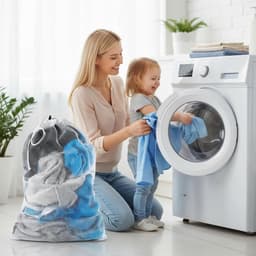 Grote waszakken voor de wasmachine 60 x 90 cm - Herbruikbare wasnetten met koordsluiting voor kleding en dekbedhoezen — thumbnail 4