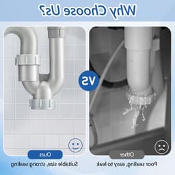 Set van 2 plastic einddoppen met interne schroefdraad en lekvrije afsluiting voor afvoerbuizen in wasmachines, keukens en badkamers (45 mm) — thumbnail 3