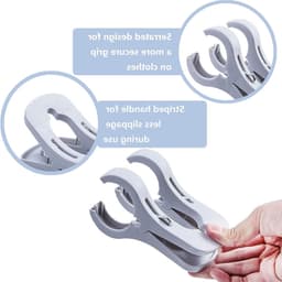 Grote wasknijpers voor strandhanddoeken - 6 stuks, winddichte antislip clips voor handdoeken, sprei en dekens, ideaal voor buitengebruik — thumbnail 2