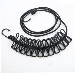 Droogmolen Camping - Waslijn Reizen - Kleding Drogen - Met Clips - 190 cm - Zwart — thumbnail 5