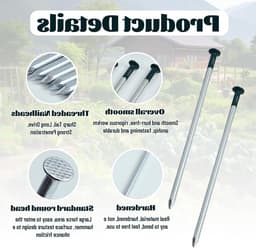 30 stuks grondankers voor zware belasting, 5 mm x 150 mm, anti-roest haringen voor onkruiddoek, tuinvlies en netten — thumbnail 5