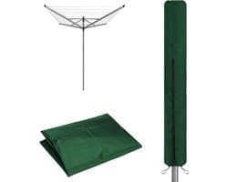 Roterende drogerhoes van 600D Oxford-stof, waterdicht en weerbestendig, voor kledinglijn 165 x 16 x 16 cm (groen)
