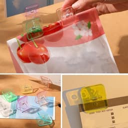 Multifunctionele kunststof veerklemmen - veerklem set - vierkante clips - 24 stuks - diverse kleuren - modern design - handig in gebruik - geschikt voor diverse toepassingen - kleurrijk assortiment. — thumbnail 2