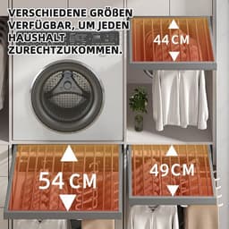 Uittrekbaar Wasrek voor Boven Wasmachine - Ruimtebesparend Draagbaar Droogrek — thumbnail 3