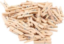 Houten Knijpers - Mini Klemmen - Decoratieve Bevestiging - Natuurlijk Materiaal - 50 Stuks - Houtkleur — thumbnail 1