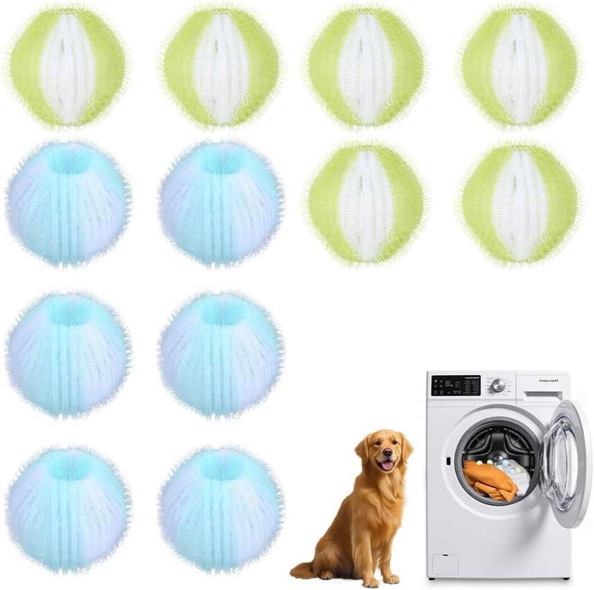 Wasmachine Haren Verwijderaar - Pluisvanger Trommel - Haarvrije Was - Herbruikbaar Nylon - 12 Stuks - Nylon — afbeelding 1