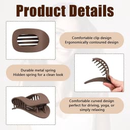 6 stuks platte haarclips voor dames, eendensnavel, haarspeld, dun haar, antislip haarklemmen, mat grote haarclip, sterke grip, vrouwenhaarspelden, voor dagelijks gebruik, sport — thumbnail 5