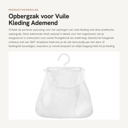 Dailygoods- Waszak - Ademend Mesh - Hangende Waszak met Haak - Opvouwbaar - Grote Capaciteit - 3 Ladingen - Ruimtebesparend - Wasmand — thumbnail 5