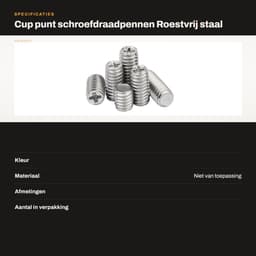 Dailygoods- Madenschroeven M2,5 x 2,5 mm - 100 Stuks - Roestvrij Staal - Pinschroeven - Bevestigingselementen - Schroefdraadpennen — thumbnail 5