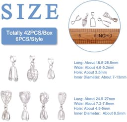 Dailygoods- Kraal 48 Stuks - Knijpsluiting - Hangers - Zilveren Connector - Sieraden Maken - Inclusief Opbergdoos - 8 Stijlen — thumbnail 2