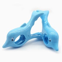 Dailygoods- Strandhanddoekklem - 4 Stuks - Antislip - Winddicht - Lichtgewicht - Robuust Kunststof - Dolfijn Vormgeving - Handdoekclip — thumbnail 4