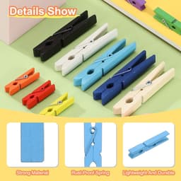 Houten Wasknijpers - Kledingknijpers Decoratie - Foto's Ophangen - Sterke Grijpkracht - 7.1 cm - Hemelsblauw — thumbnail 5