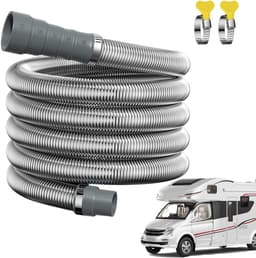 Afvalwaterslang - Rioolslang Camper - Afvalwater Afvoeren - Verstelbare Adapter - 3 Meter - Zwart — thumbnail 1