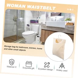 Opbergzak Wasknijpers - Waszak Hanger - Ruimte Besparen - Grote Opening - 36x26.5CM - Beige — thumbnail 2