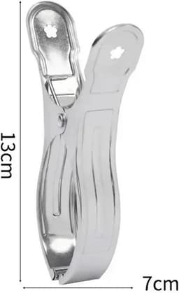 12Pcs Grote Rvs Clips Wasserij Drogen Pin Kleding Pinnen Lente Winddicht Quilt Wasknijpers Strandlaken Klem Hanger Voor Zwembad Stoelen, Wasserij — thumbnail 5