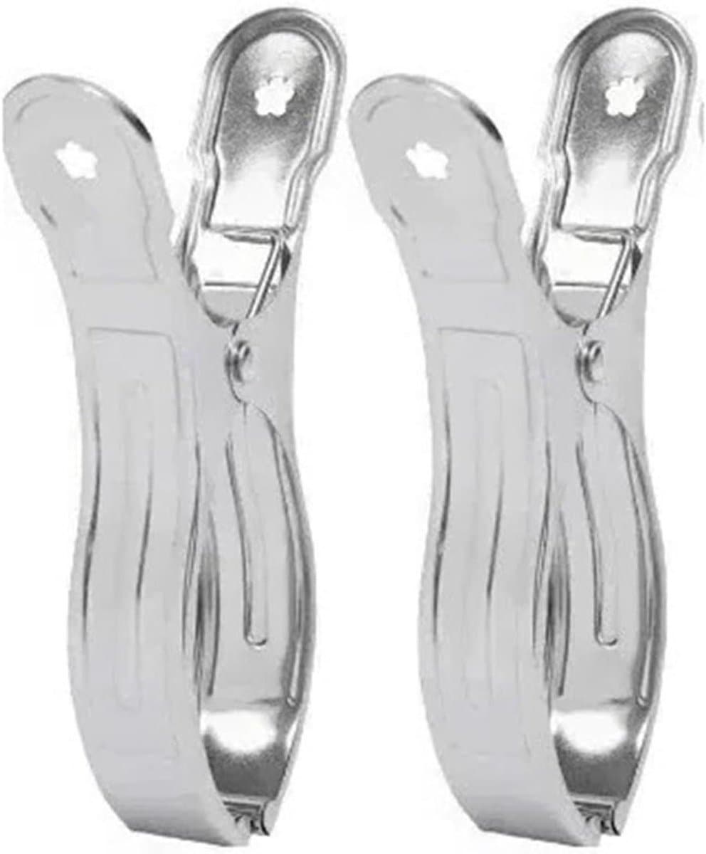12Pcs Grote Rvs Clips Wasserij Drogen Pin Kleding Pinnen Lente Winddicht Quilt Wasknijpers Strandlaken Klem Hanger Voor Zwembad Stoelen, Wasserij — afbeelding 1