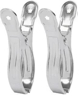 12Pcs Grote Rvs Clips Wasserij Drogen Pin Kleding Pinnen Lente Winddicht Quilt Wasknijpers Strandlaken Klem Hanger Voor Zwembad Stoelen, Wasserij — thumbnail 1