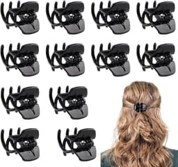 12x Middelgrote Zwarte Haarklemmen – Sterke Antislip Haarspeld voor Dik Haar Dames & Meisjes (3,3 cm) — thumbnail 1