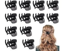 12x Middelgrote Zwarte Haarklemmen – Sterke Antislip Haarspeld voor Dik Haar Dames & Meisjes (3,3 cm)