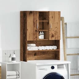 Wasmachiekast 70.5x25.5x90cm Oud Houtkleur - Opbergkast voor Badkamer en Wasruimte, Laadkast voor Wasmachine — thumbnail 3