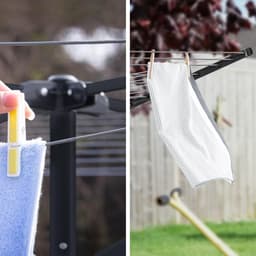 Roterende Waslijn Buiten met Grondpen - 4 Arm Opvouwbare Kledingdroger 50m — thumbnail 4