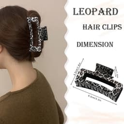 Set van 4 Grote Haarspeld Klemmen voor Dik Haar met Luipaardprint — thumbnail 4